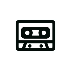Simple Outline Cassette Tape Music Record Retro Audio Icon