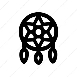 Outline Simple Dreamcatcher Ethnic Circle Symbol Icon