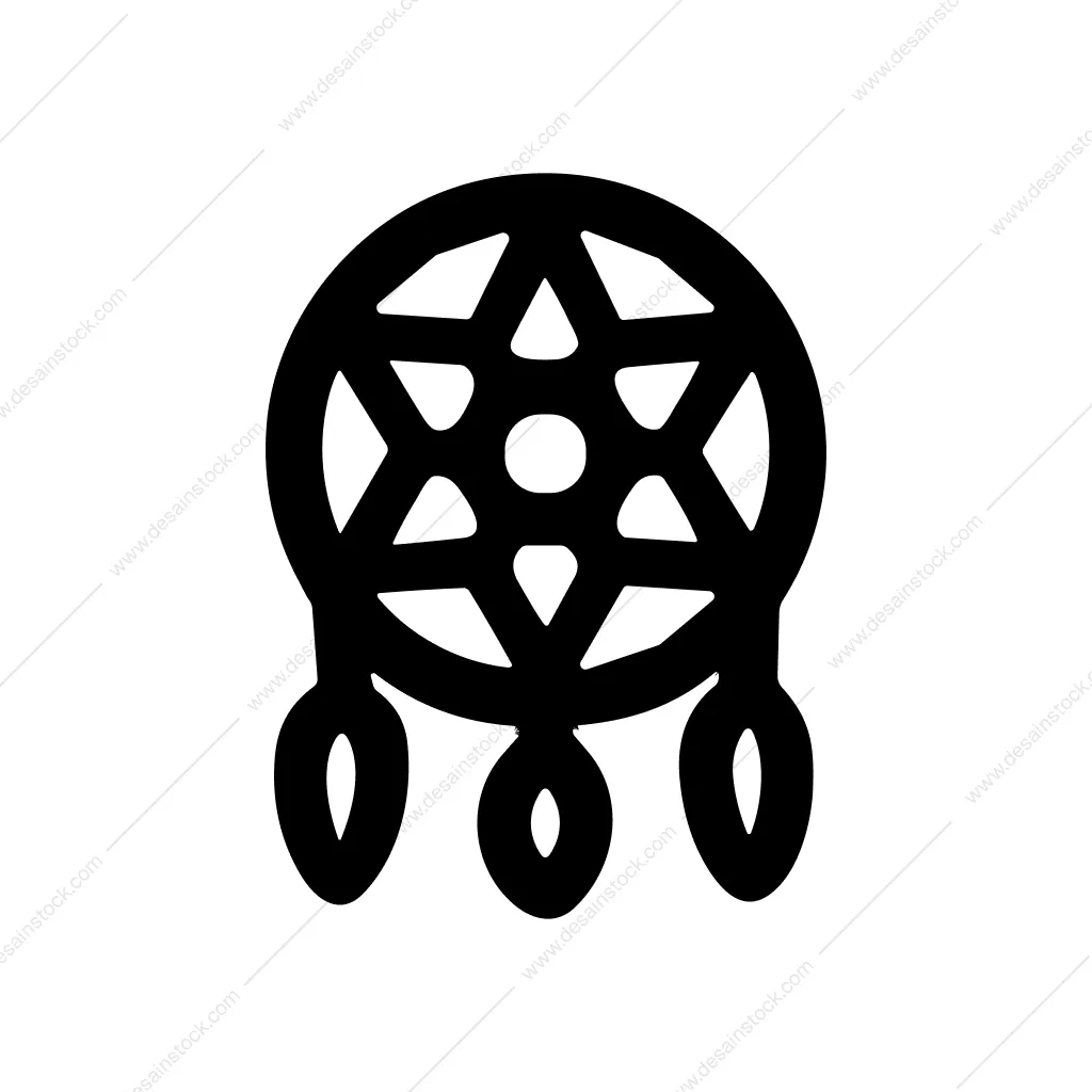 Outline Simple Dreamcatcher Ethnic Circle Symbol Icon
