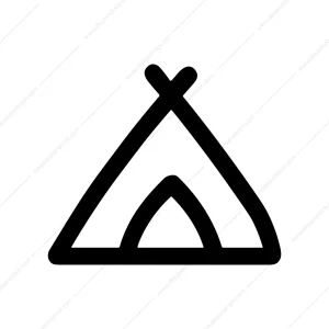 Minimalist Simple Tent Shelter Camping Outline Icon