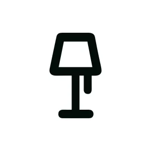 Simple Black Outline Table Lamp Home Interior Icon