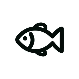 Simple Outline Minimalist Fish Aquatic Animal Line Icon