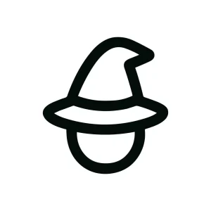 Simple Line Wizard Hat Outline Shape Icon