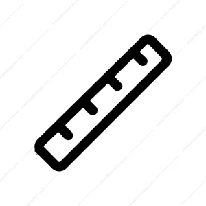 Outline Simple Ruler with Measurement Instrument Tool Icon