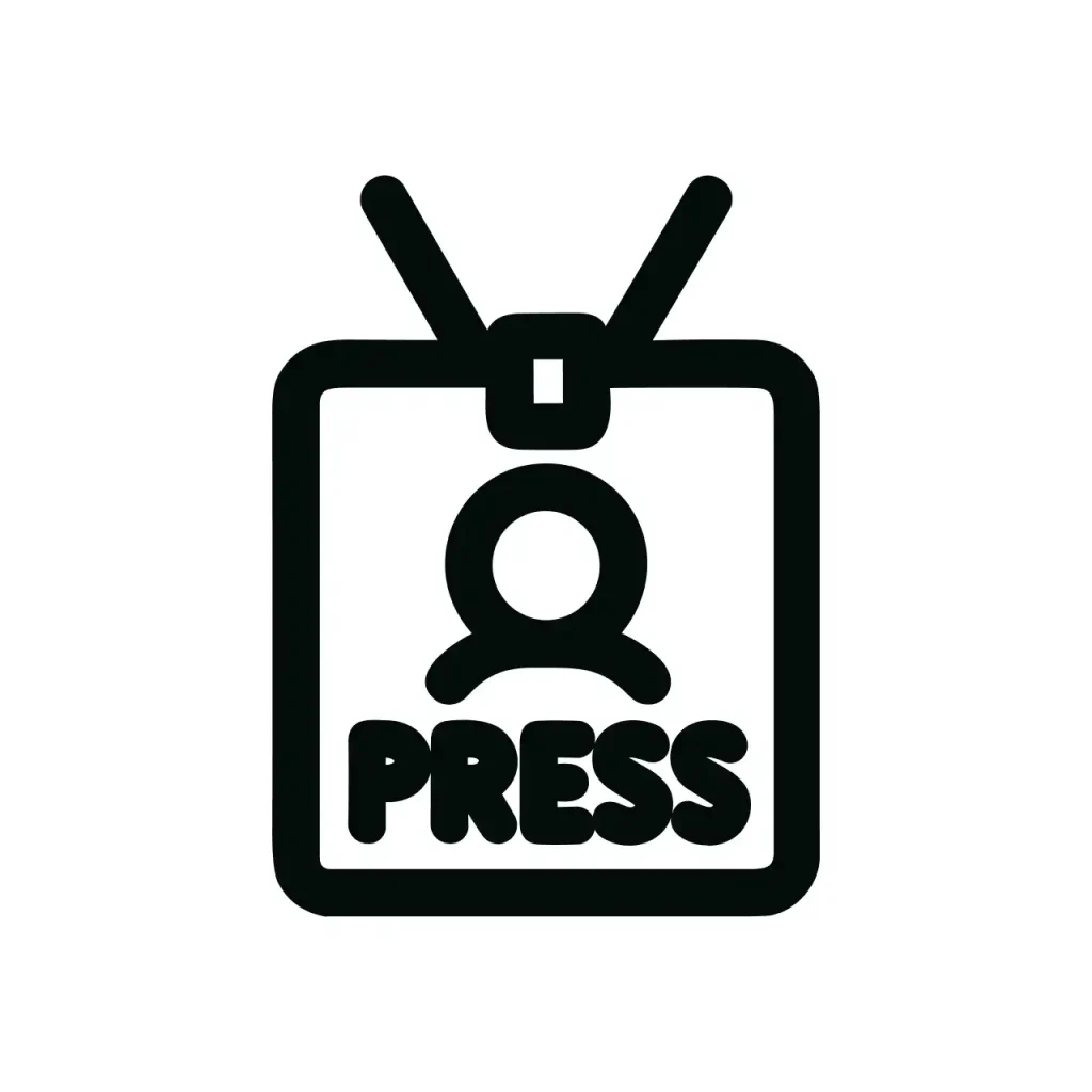 Simple Outline Press Badge Access Card Minimalist Line Icon Design