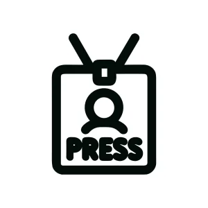 Simple Outline Press Badge Access Card Minimalist Line Icon Design