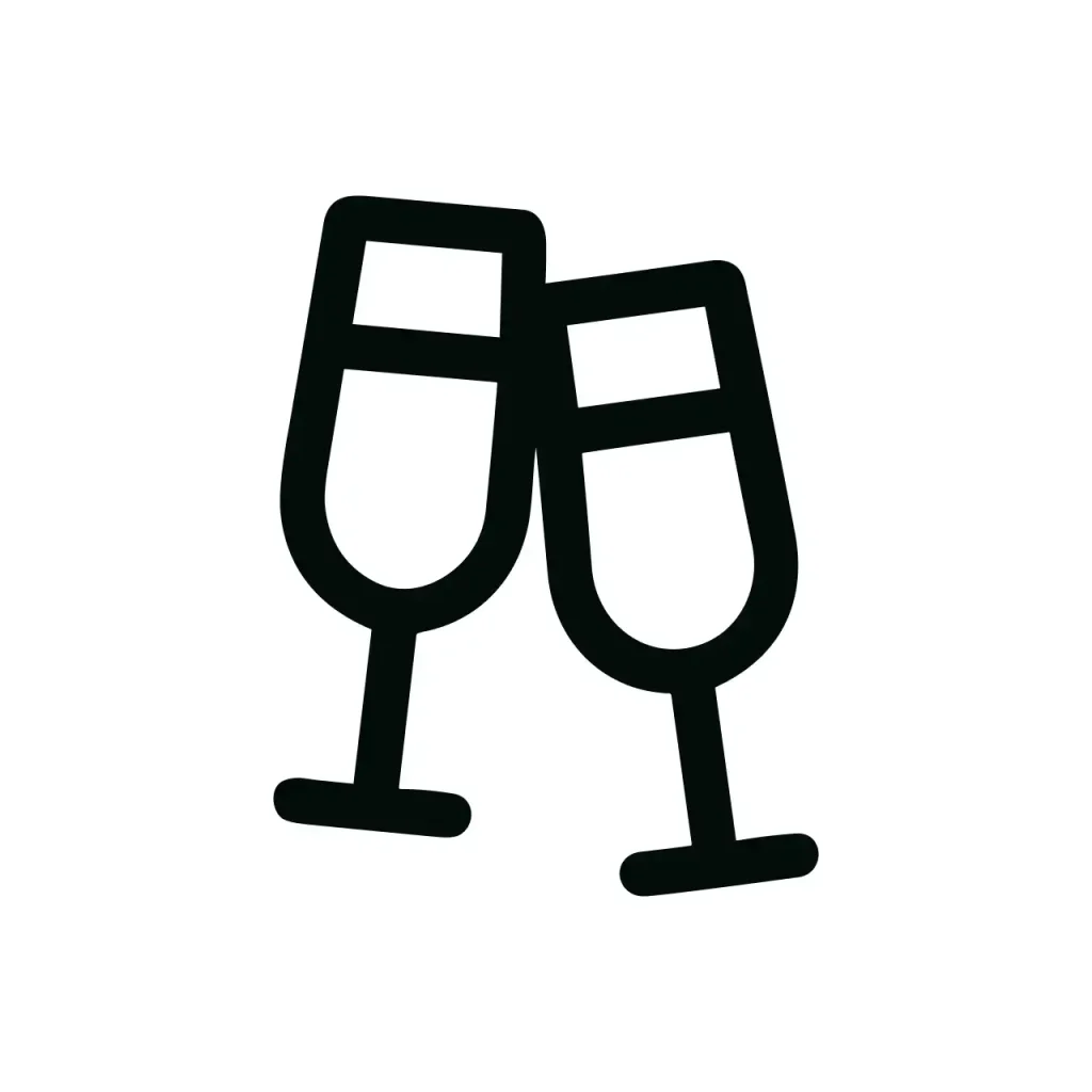 Minimalist Outline Toasting Glass Simple Symbol Celebrating Icon