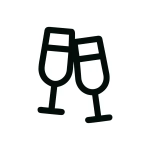 Minimalist Outline Toasting Glass Simple Symbol Celebrating Icon