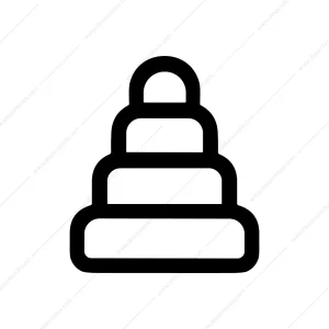 Simple Line Pyramid Stacked Block Geometric Shape Icon