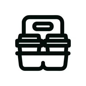 Simple Bold Line Coffee Cup Carrier Takeaway Icon Symbol
