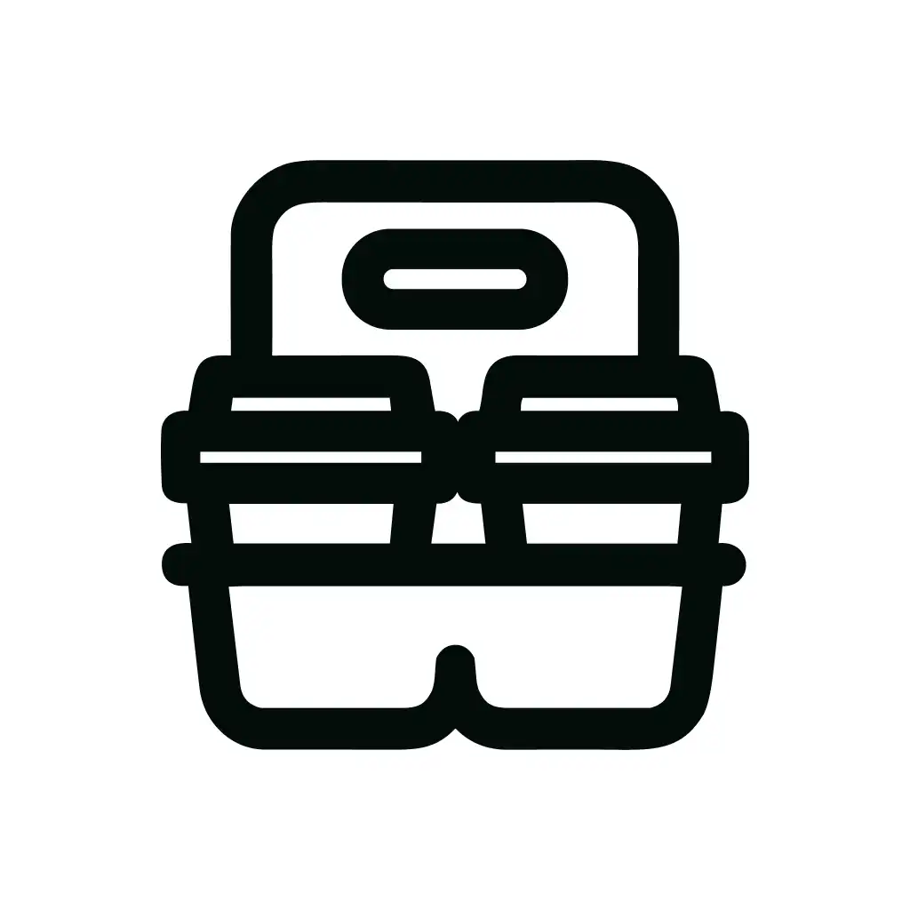 Simple Bold Line Coffee Cup Carrier Takeaway Icon Symbol