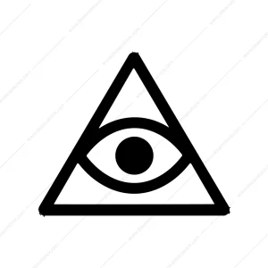 Minimalist Line Art Eye Pyramid Shape Symbol