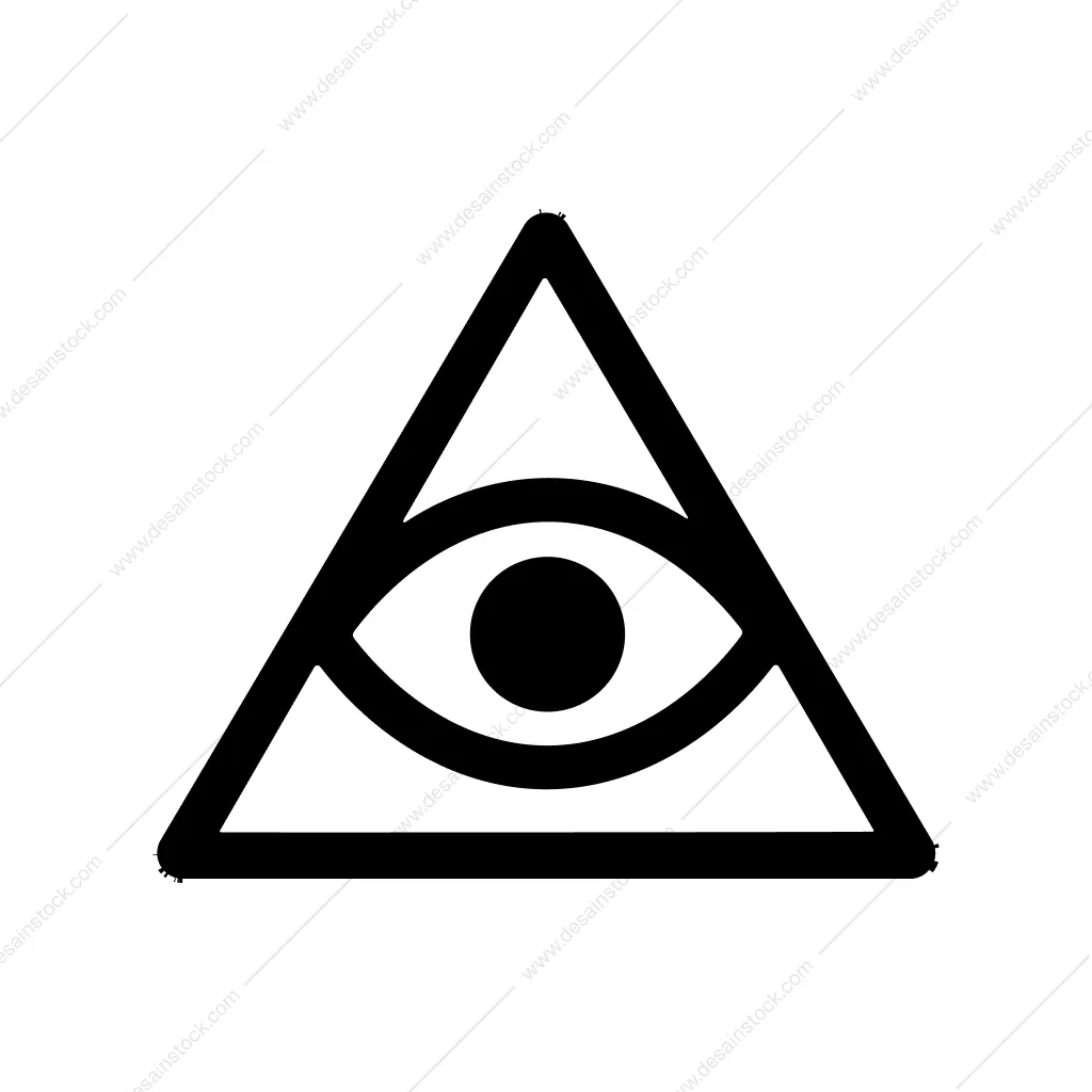 Minimalist Line Art Eye Pyramid Shape Symbol