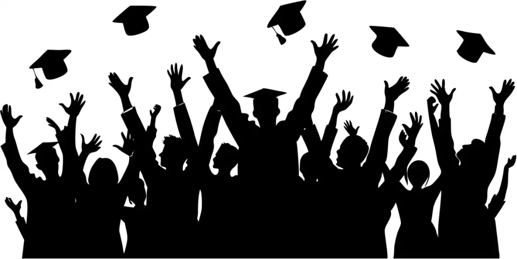 Silhouette Cheerful Graduation Ceremony Crowd Silhouette Education Illustration