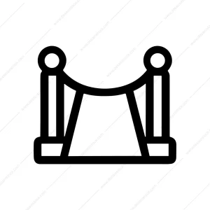Simple Outline Red Carpet Entrance Event Icon Graphic
