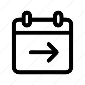 Simple Outline Calendar Arrow Sign Shape Icon