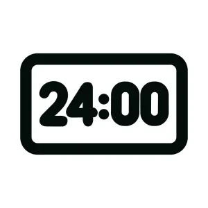 Outline Rounded 24 Hour Clock Time Schedule Icon