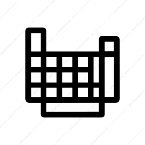 Line Art Minimalist Periodic Table Element Science Icon
