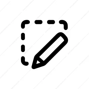 Outline Edit Tool with Pencil and Dotted Square Icon