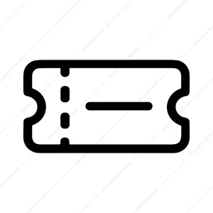 Simple Line Ticket Pass Admission Event Icon