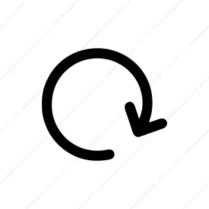 Simple Handdrawn Circle Arrow Rotation Sign Shape
