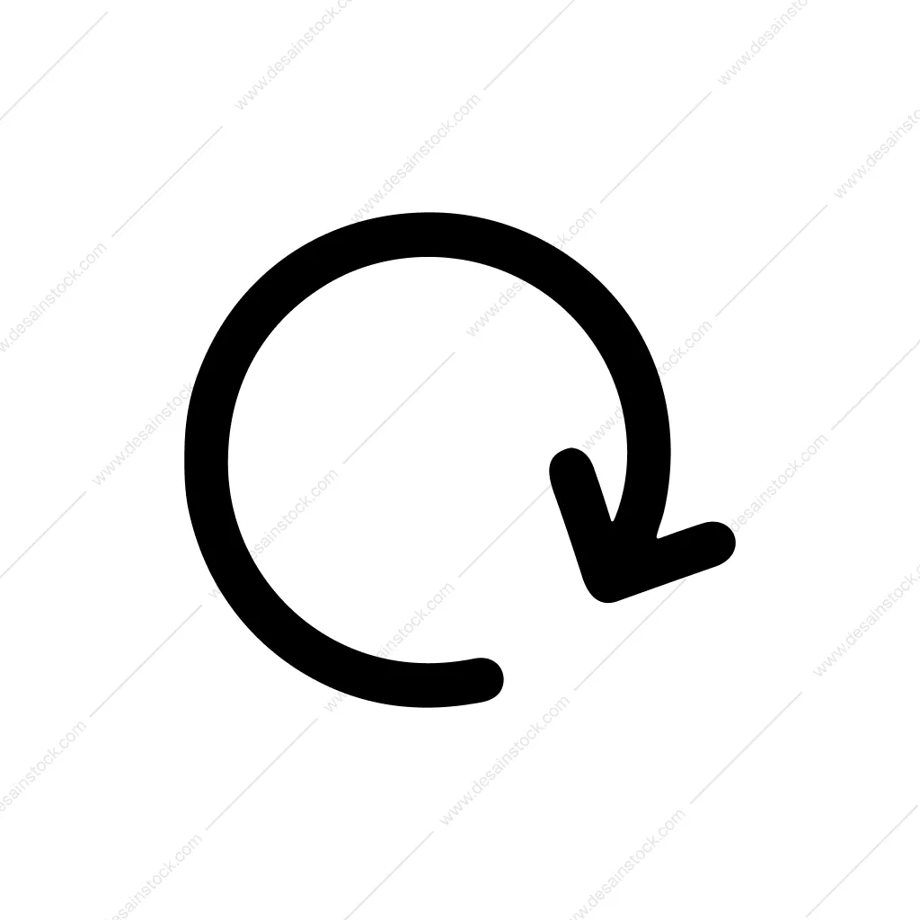 Simple Handdrawn Circle Arrow Rotation Sign Shape