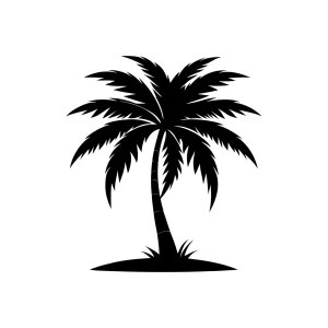 Simple Silhouette Palm Tree Summer Holiday Illustration