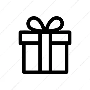 Simple Outline Gift Box Ribbon Present Icon