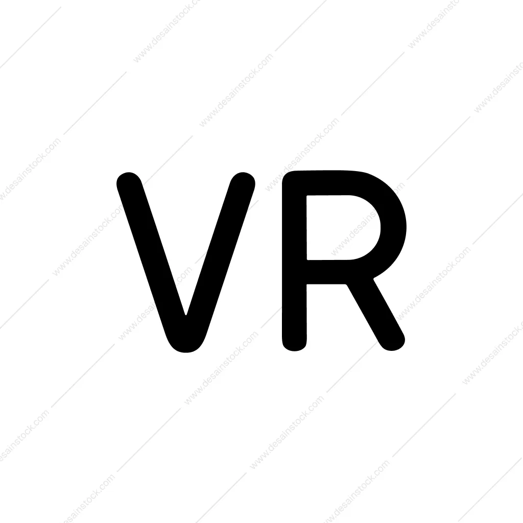 Simple Bold VR Letter Initials Logo Design