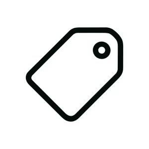 Simple Line Tag Shape Price Icon Design