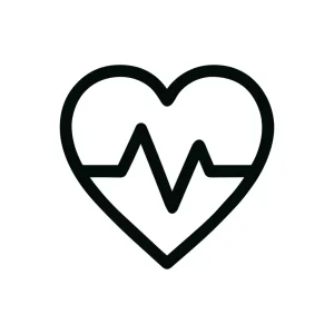 Simple Line Heartbeat Symbol Heart Shape Icon