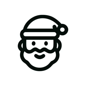 Line Drawing Santa Claus Head Minimalist Icon Design for Christmas Celebration