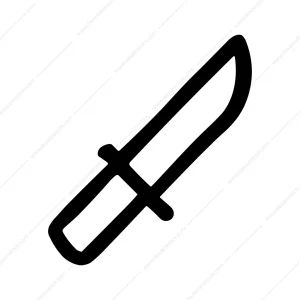 Simple Outline Doodle Knife Kitchen Utensil Icon