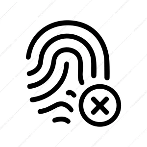 Outline Simple Fingerprint Denied Access Security Identity Icon