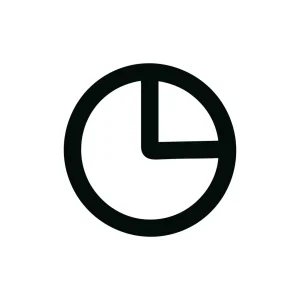 Simple Bold Outline Pie Chart Segment Data Diagram