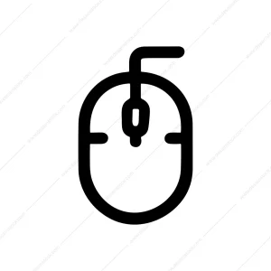 Simple Outline Computer Mouse Peripheral Device Icon