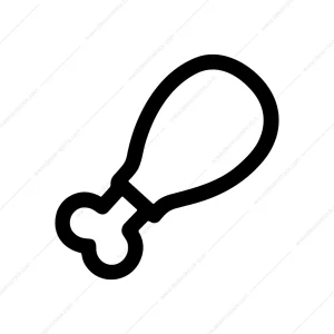 Outline Simple Chicken Drumstick Food Element Icon