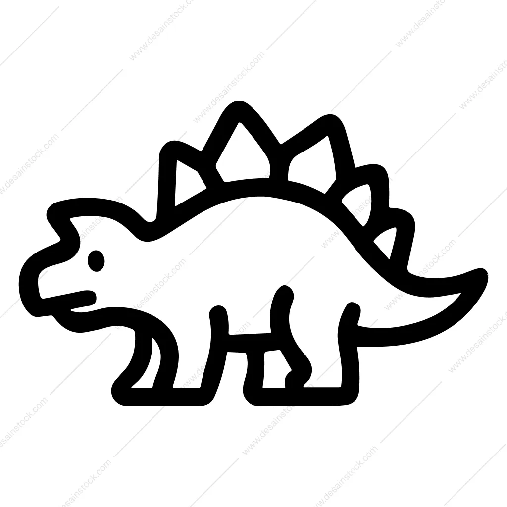 Outline Simple Stegosaurus Dinosaur Animal Line Icon