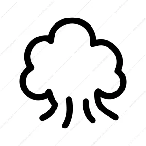 Simple Line Art Tree Silhouette Graphic Element