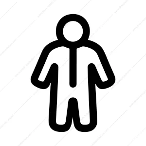 Simple Outline Human Figure Shape Sign Icon
