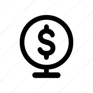 Simple Outline Dollar Coin Stand Icon Symbol