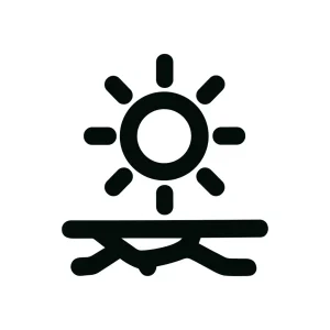 Simple Line Art Sun Above Ground Symbol Weather Icon