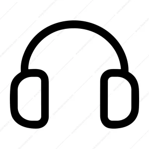 Minimalist Line Art Headphone Device Music Audio Icon