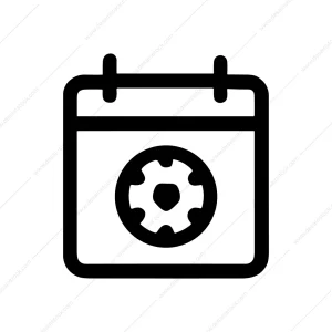 Simple Line Style Calendar Gear Wheel Schedule Icon