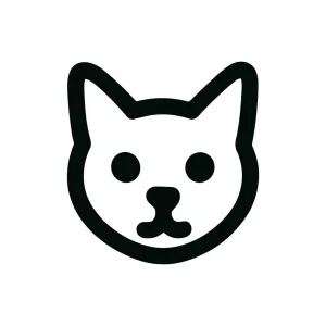 Simple Outline Head Cute Domestic Animal Cat Icon Silhouette Shape