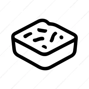 Simple Lineart Brownie Square Sweet Dessert Icon