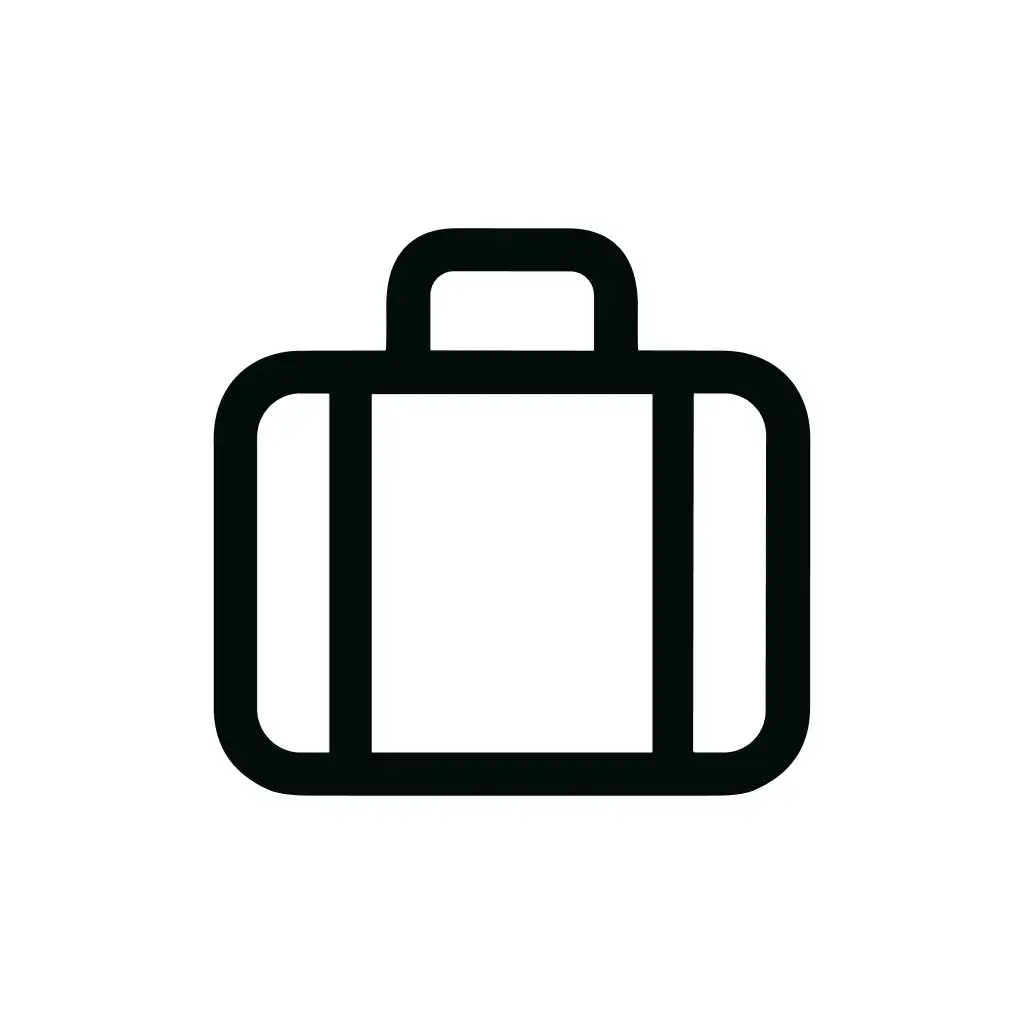 Simple Outline Stroke Style Suitcase Icon Symbol Sign Shape Element