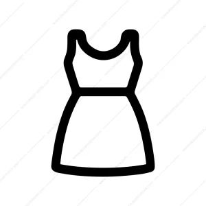 Simple Outline Dress Fashionable Clothing Line Art Icon