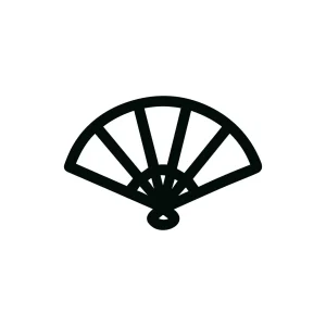 Minimalist Outline Handdrawn Decorative Folding Fan Traditional Asian Symbol Icon