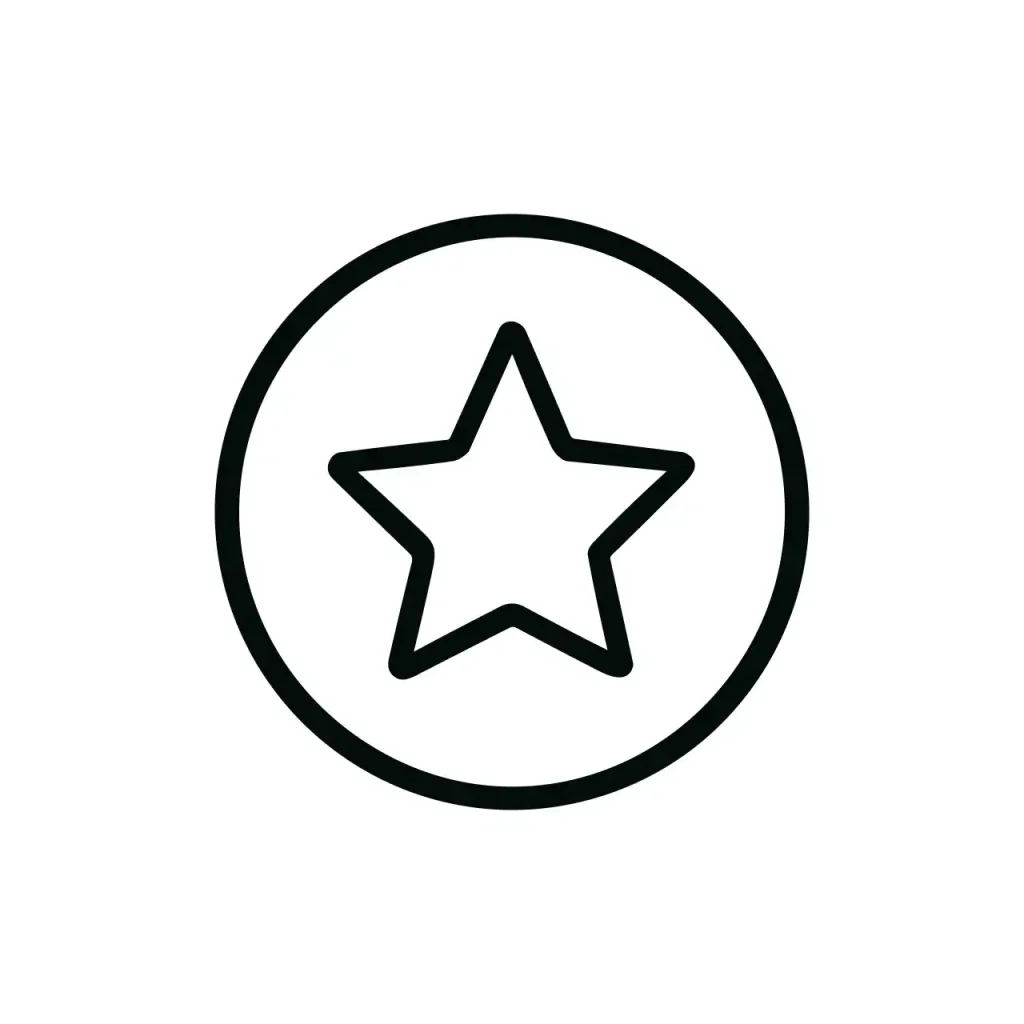 Simple Outline Star Inside Circle Icon Achievement Sign Symbol Design